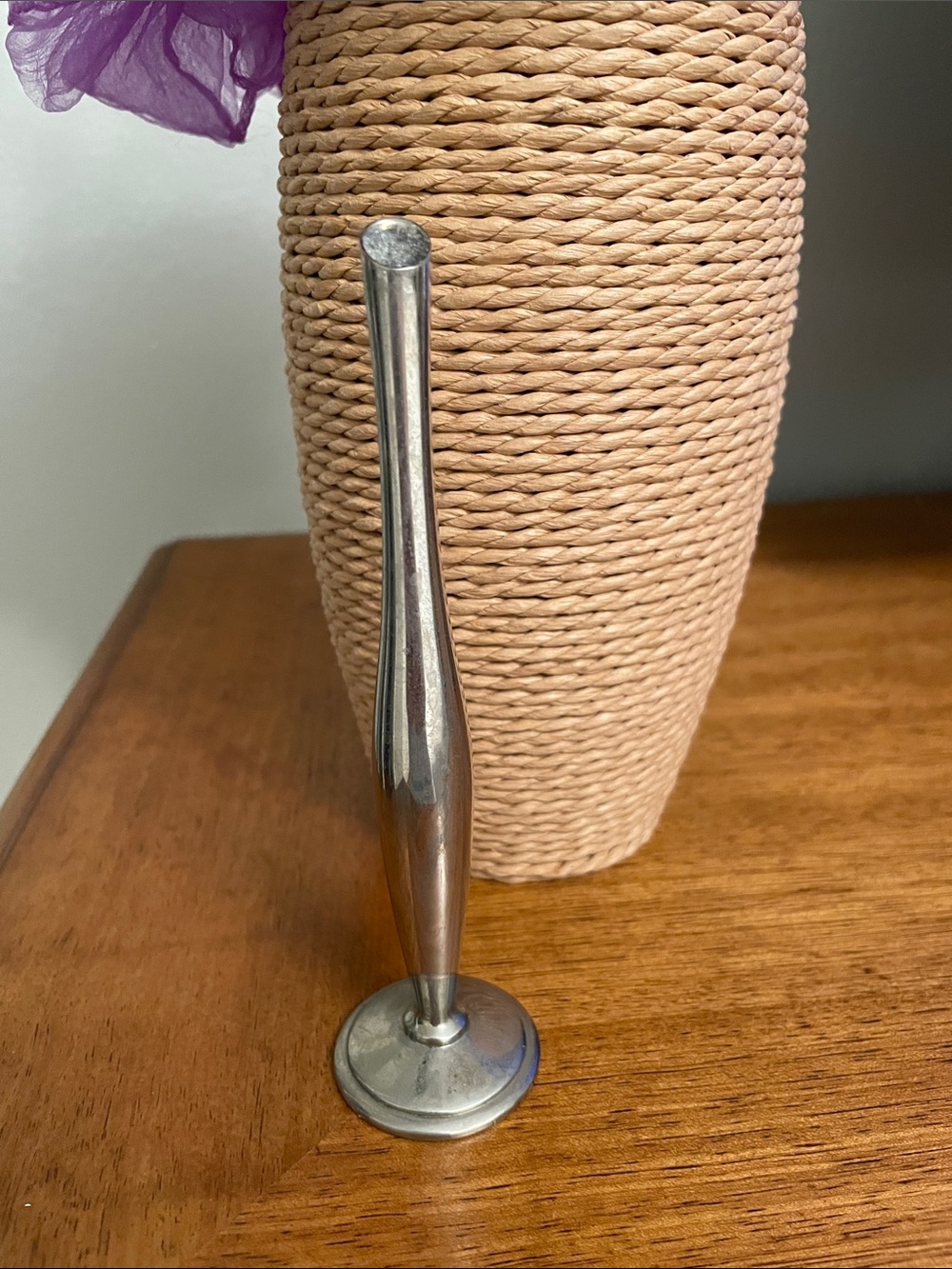 Vintage MCM Silver Plated Bud Vase